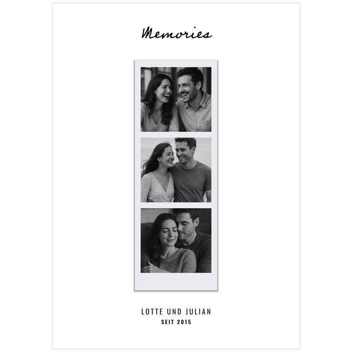 Fotocollage Polaroid Strip – Poster mit 3 Fotos und Namen