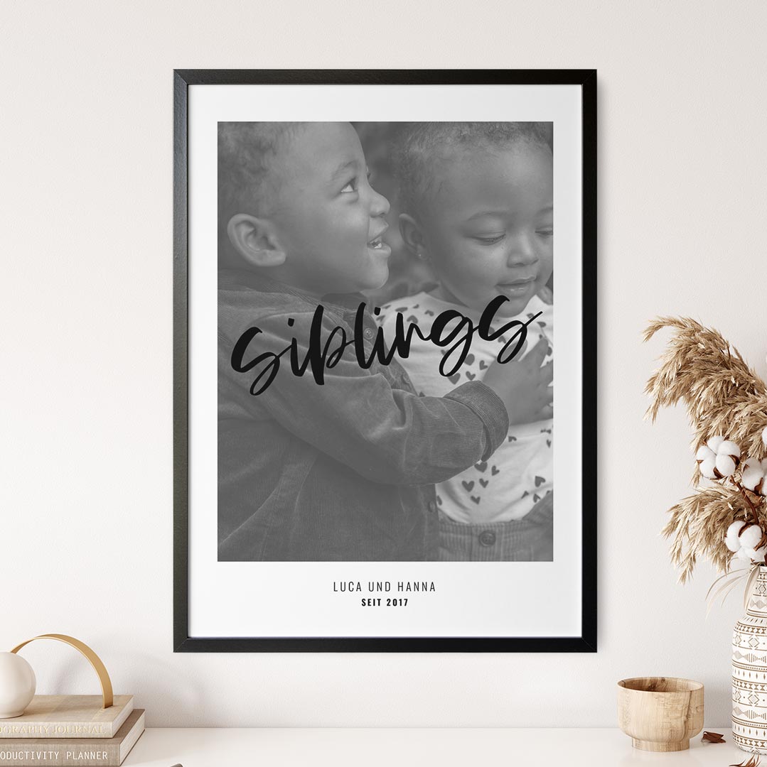 personalisiertes bruder schwester bild
