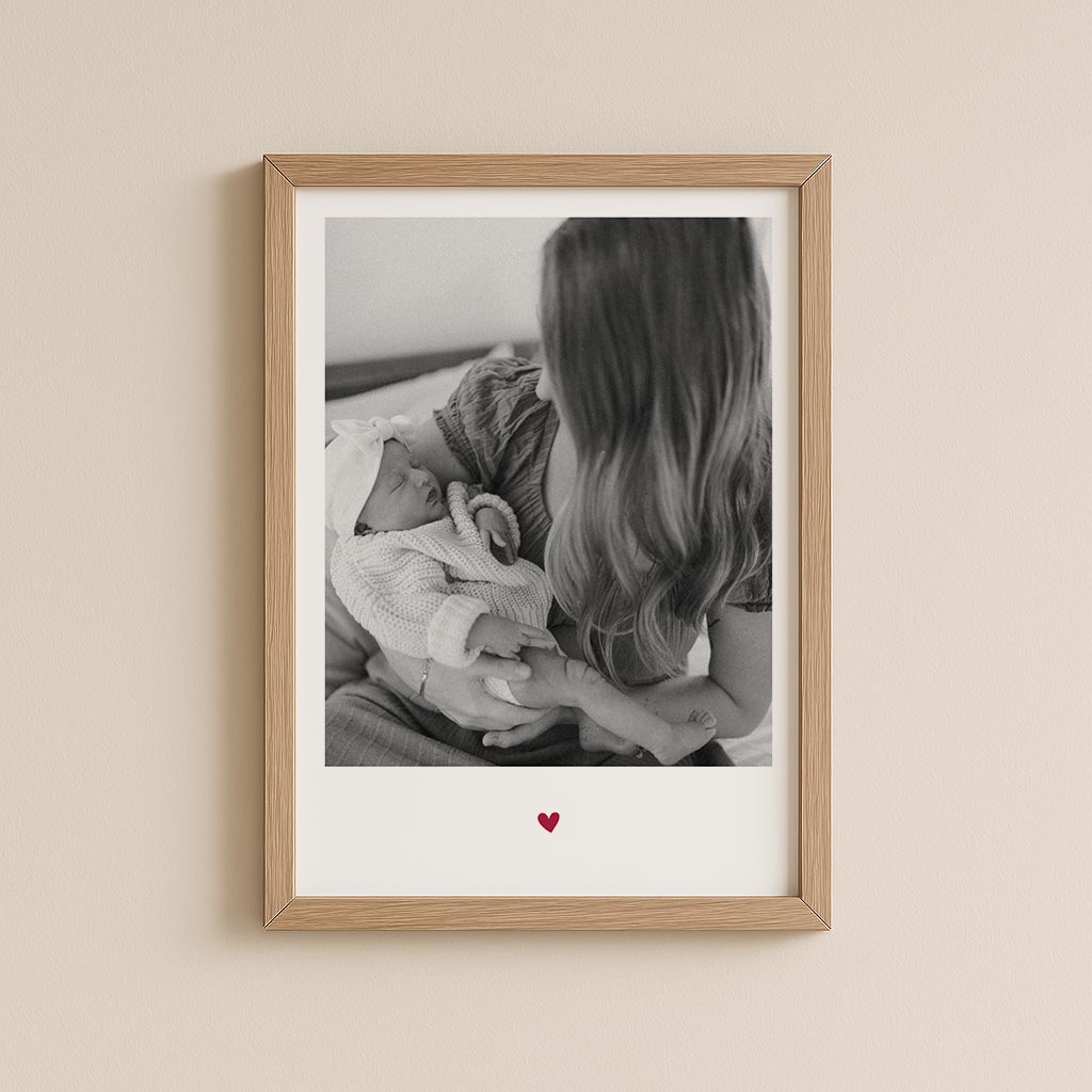 fotoposter simple heart minimalistisch im natur-rahmen