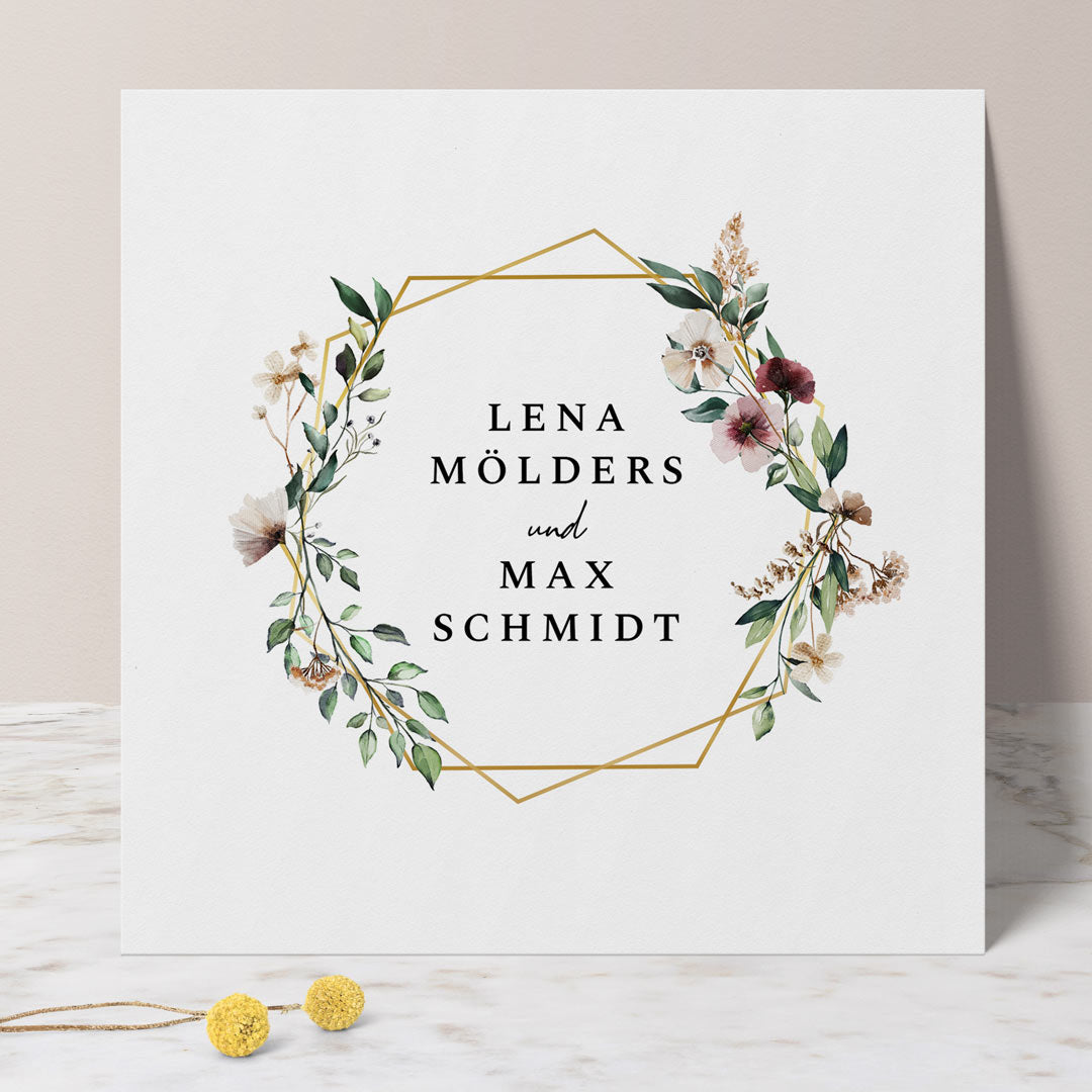 hochzeitseinladung floral no1