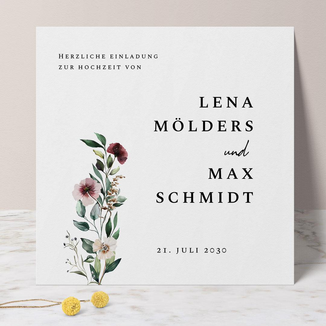hochzeitseinladung floral no2