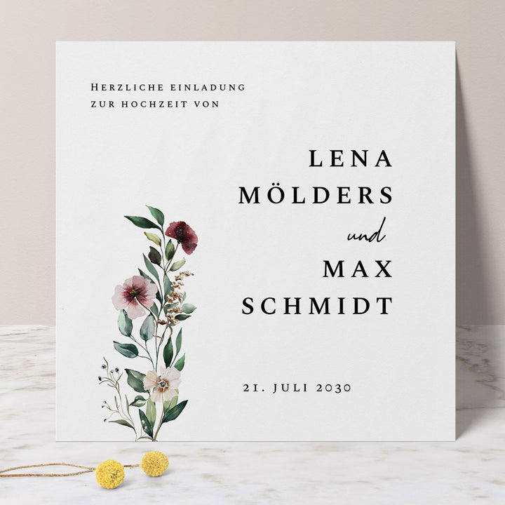 hochzeitseinladung floral no2