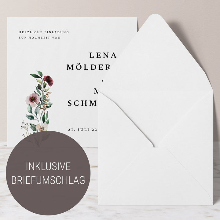 hochzeitseinladung gestalten floral no2