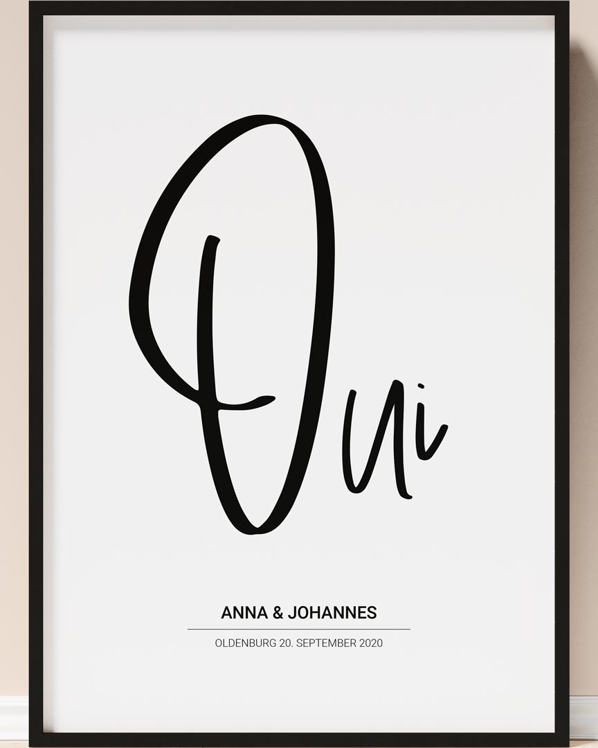 poster zur hochzeit personalisiert