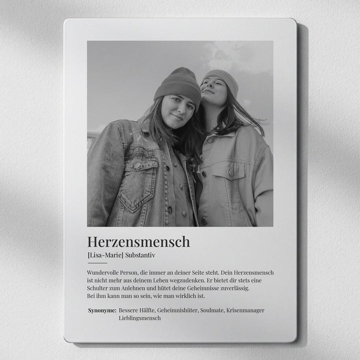 Metallposter Definition Herzensmensch