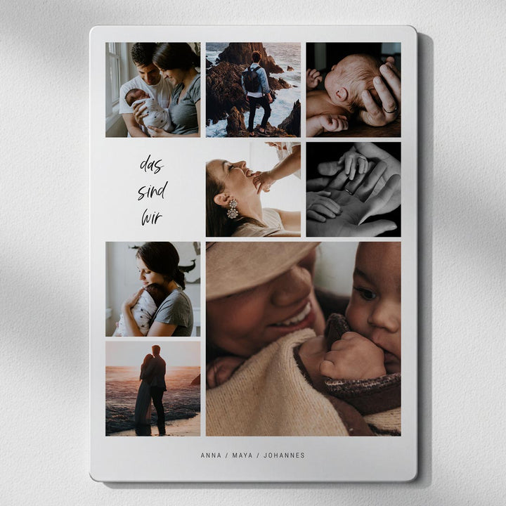 Metallposter Fotocollage Family No1