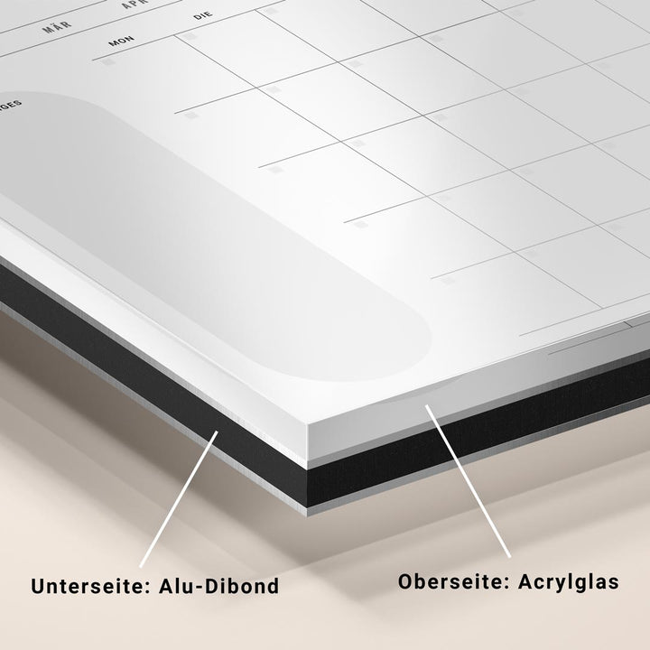 monatsplaner aus acryl alu-dibond