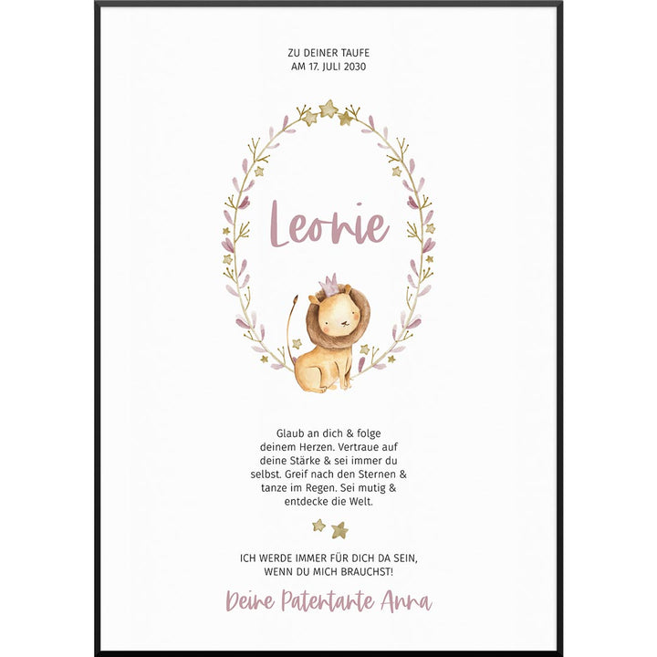 personalisiertes geschenk zur taufe poster