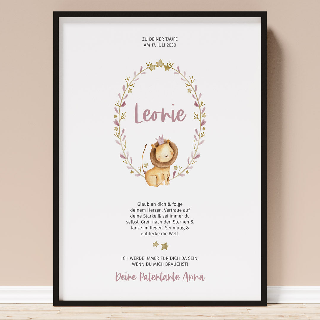 patenbrief poster geschenk zur taufe