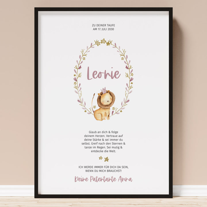 patenbrief poster geschenk zur taufe