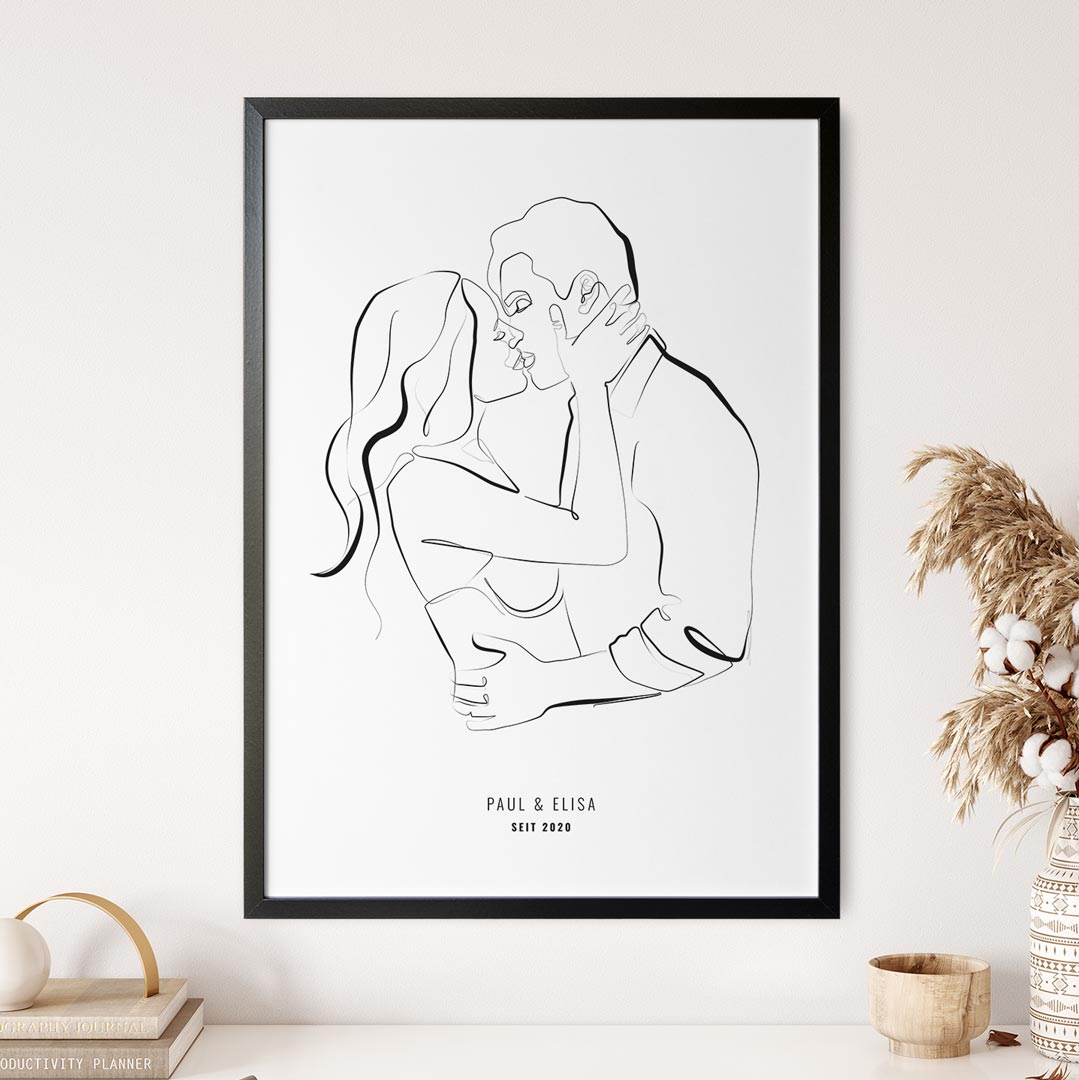 line art poster personalisiert
