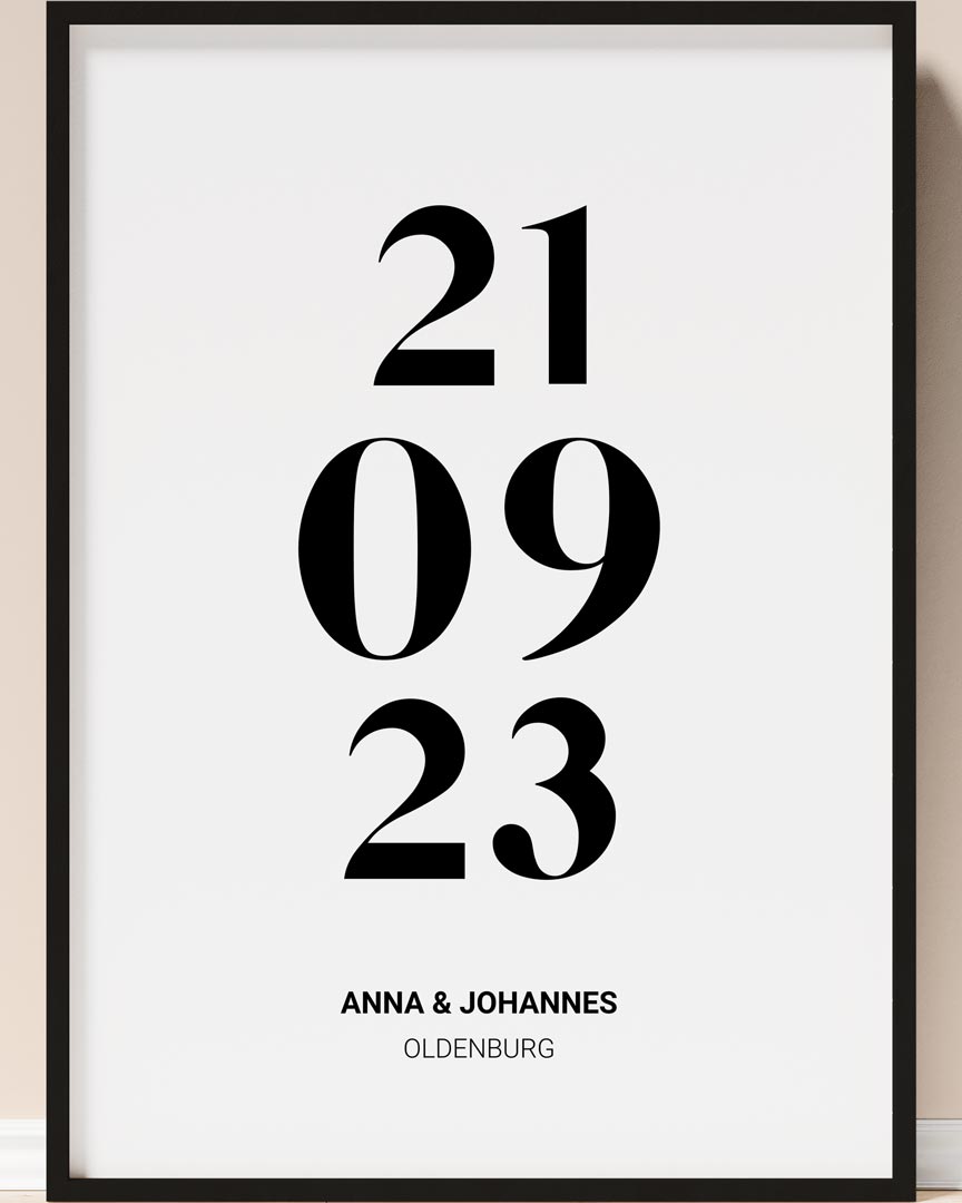datum poster hochzeit
