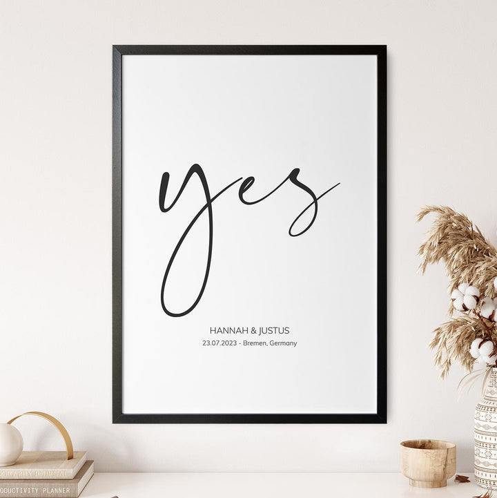 hochzeitsposter yes ja