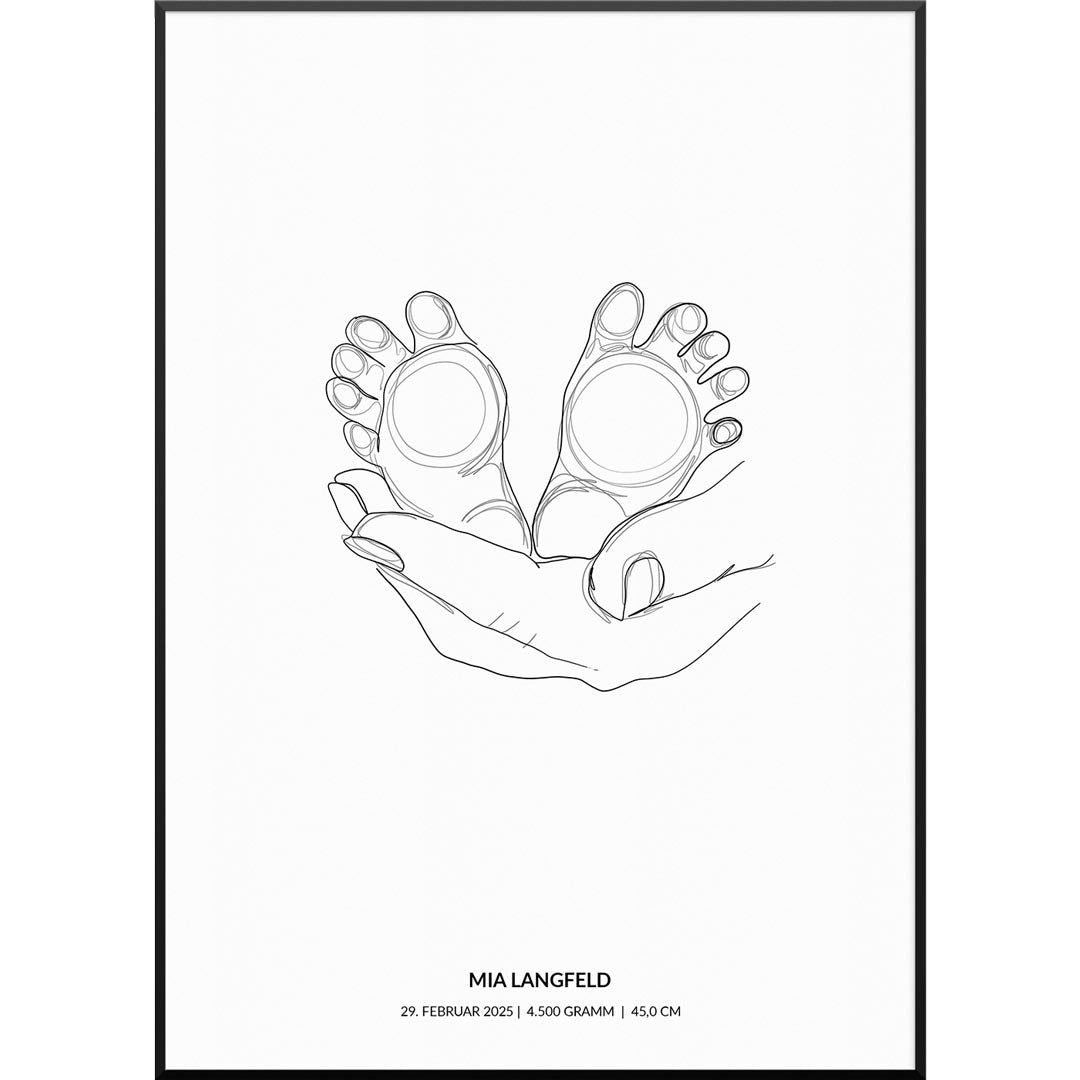 geburtsposter baby feet füße geschenk geburt