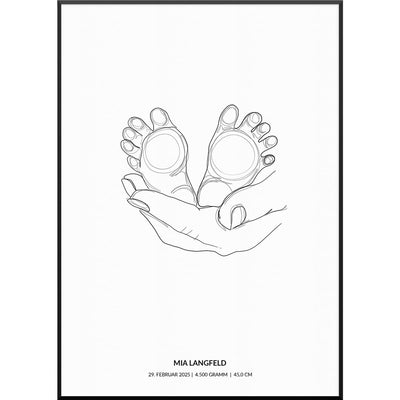geburtsposter baby feet füße geschenk geburt