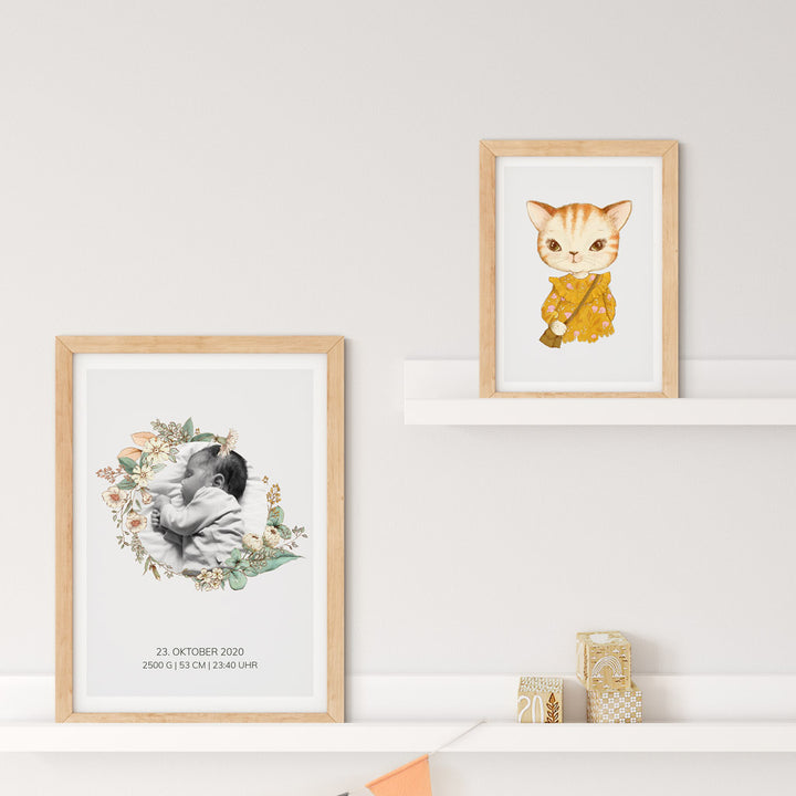 myfamposter fotoposter kinderzimmer blumenkranz