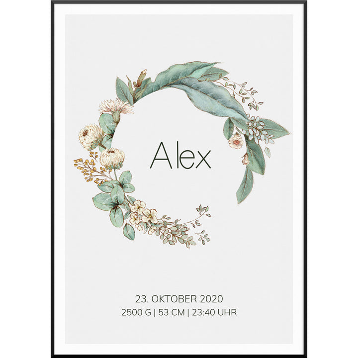 myfamposter kinderzimmer poster blumenkranz
