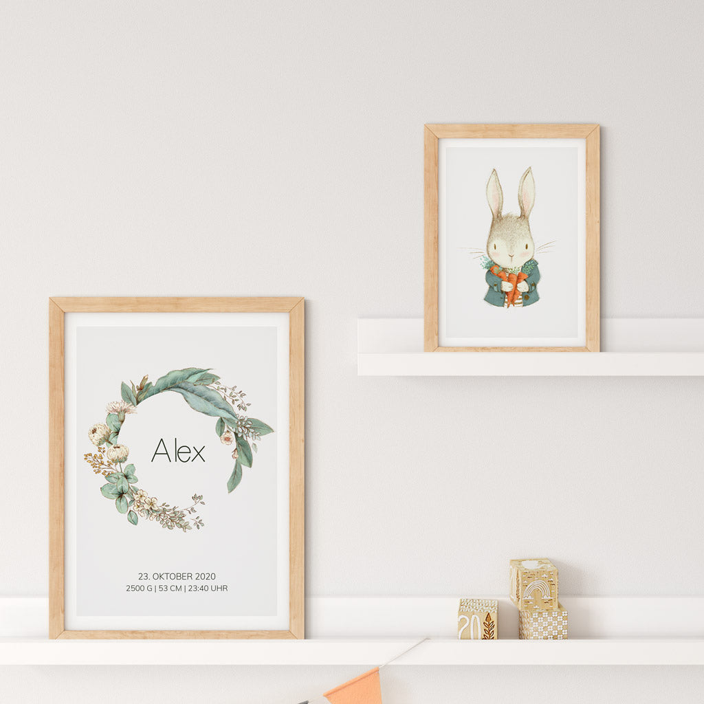 myfamposter kinderzimmer poster blumenkranz