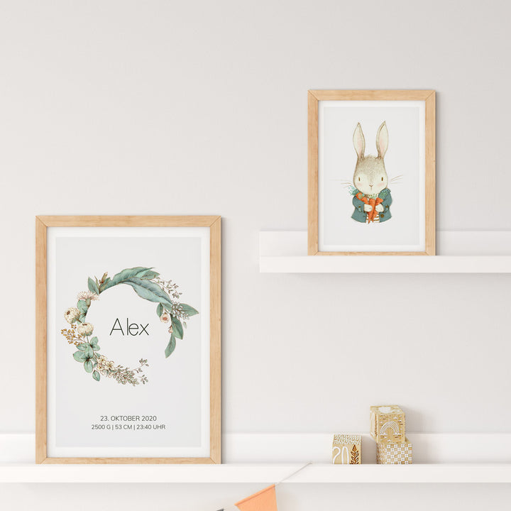 myfamposter kinderzimmer poster blumenkranz