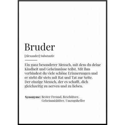 geschenk für bruder definition poster