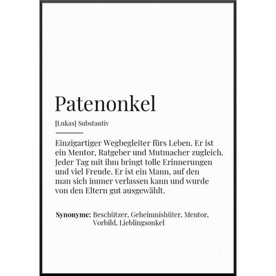 definition patenonkel poster geschenk