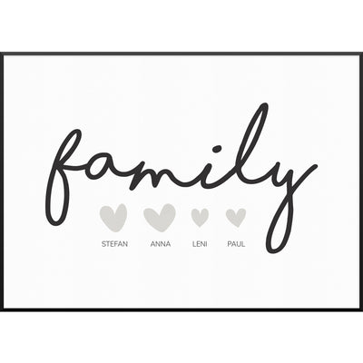 myfamposter family hearts familienposter