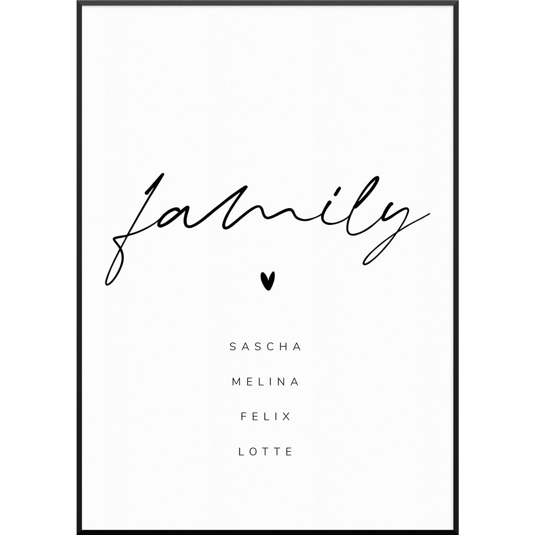 family script poster familienposter geschenkidee