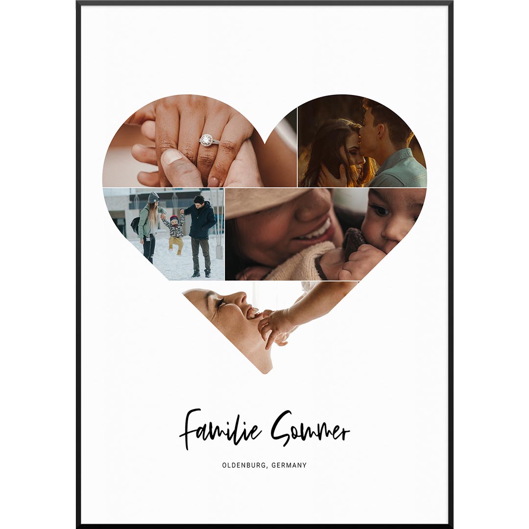 fotocollage herz geschenk pärchen familie