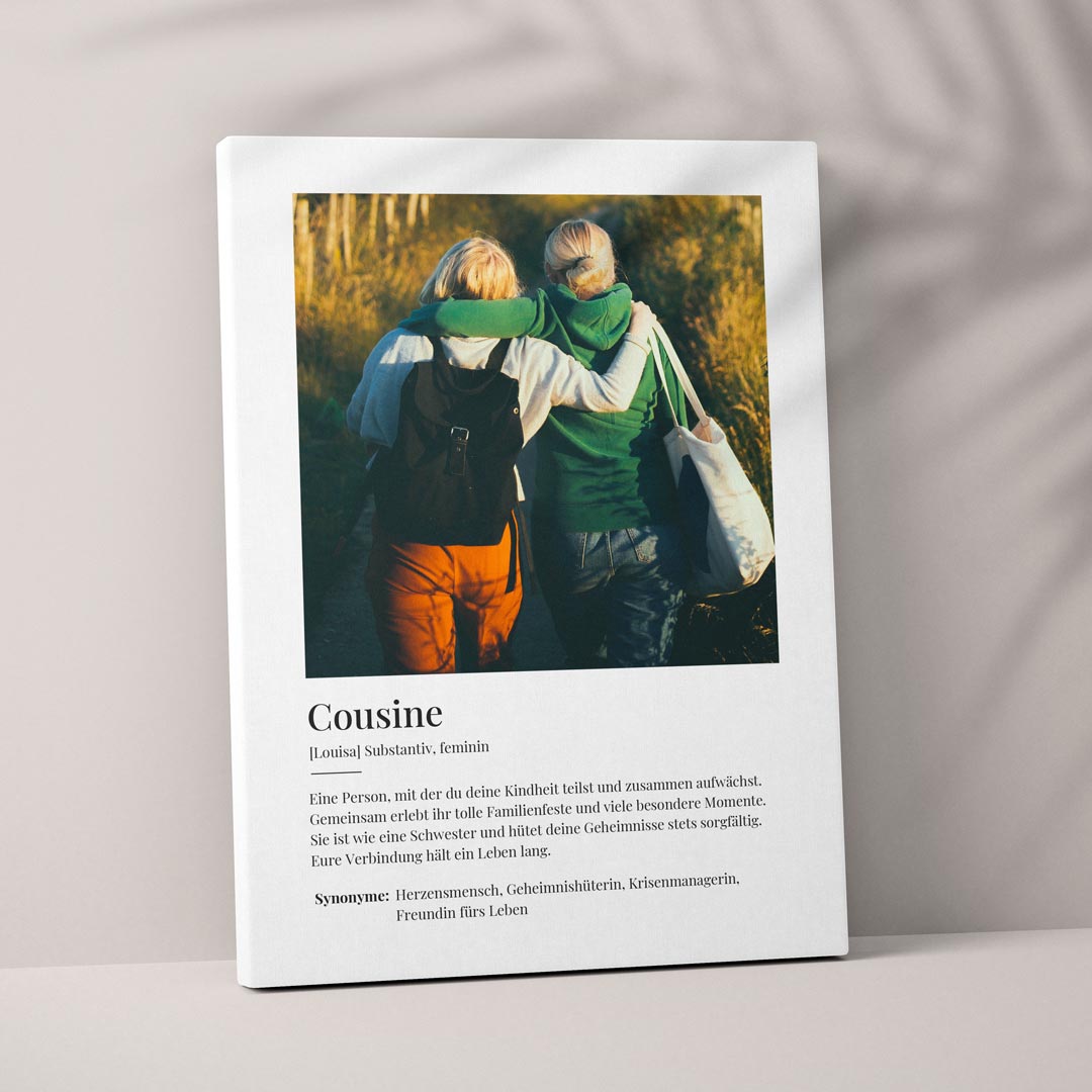 leinwand personalisiert cousine