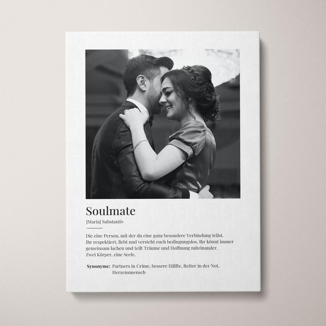 fotoleinwand definition soulmate geschenk