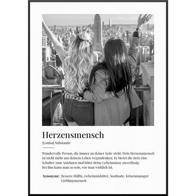 geschenk fotoposter definition herzensmensch