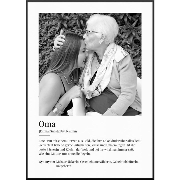 geschenk für oma fotoposter definition