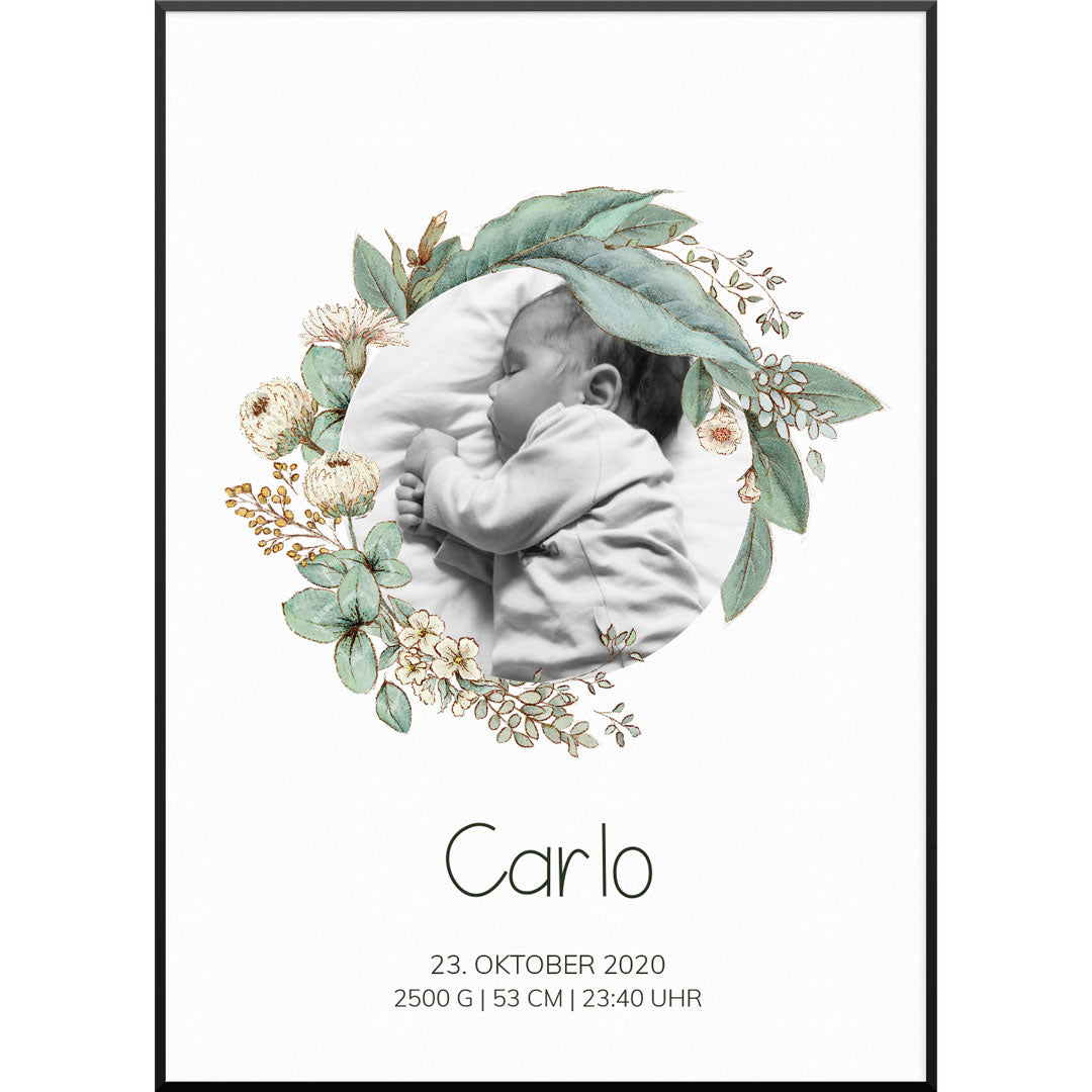 myfamposter fotoposter kinderzimmer blumenkranz