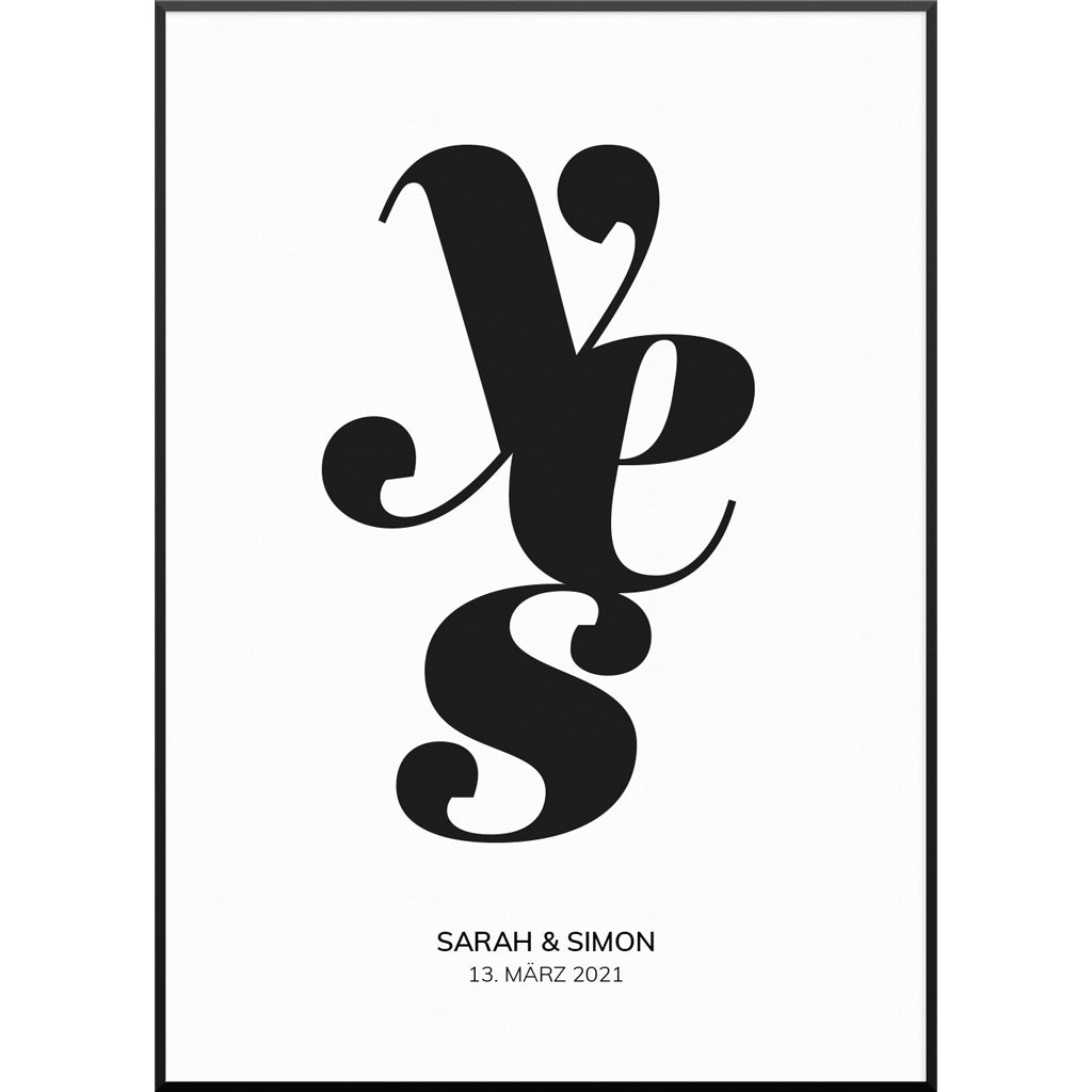 myfamposter yes hochzeitsposter