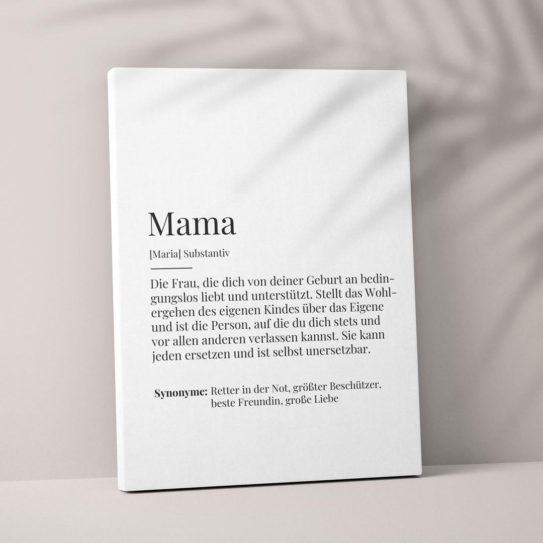 leinwandbild personalisiert mama definition