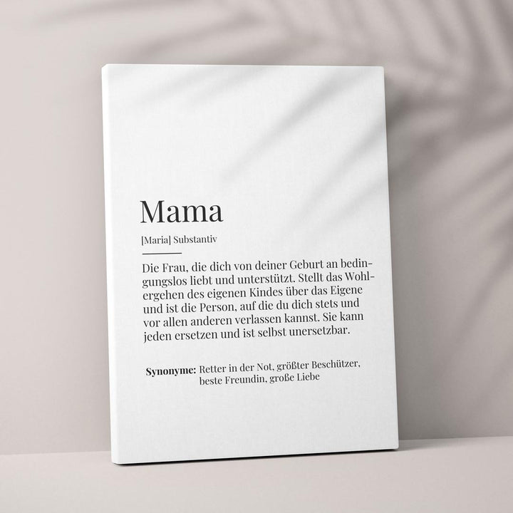 leinwandbild personalisiert mama definition