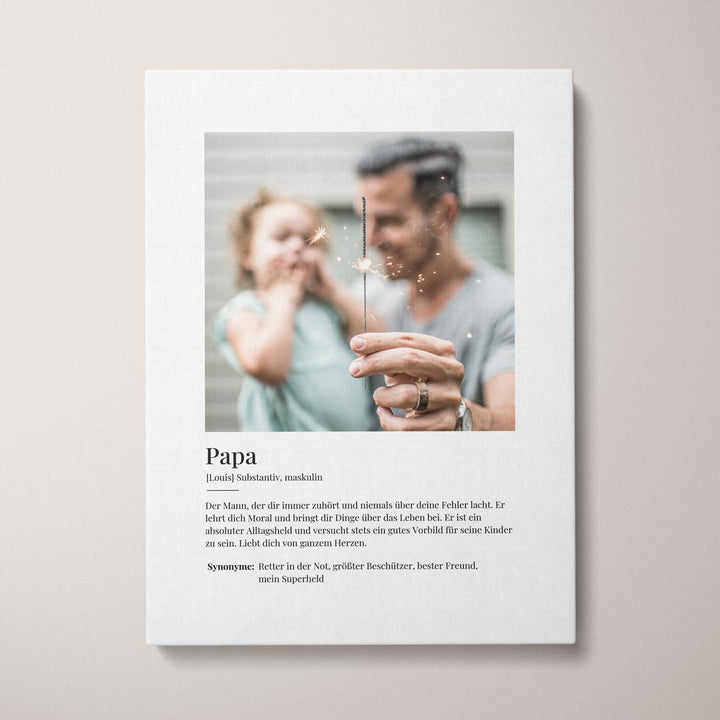 leinwand foto definition papa