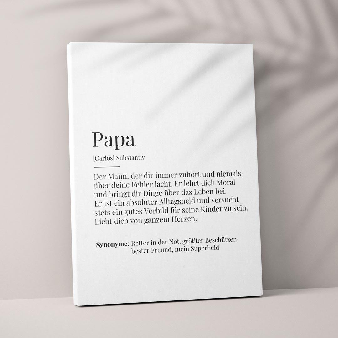 geschenk papa leinwandbild personalisiert