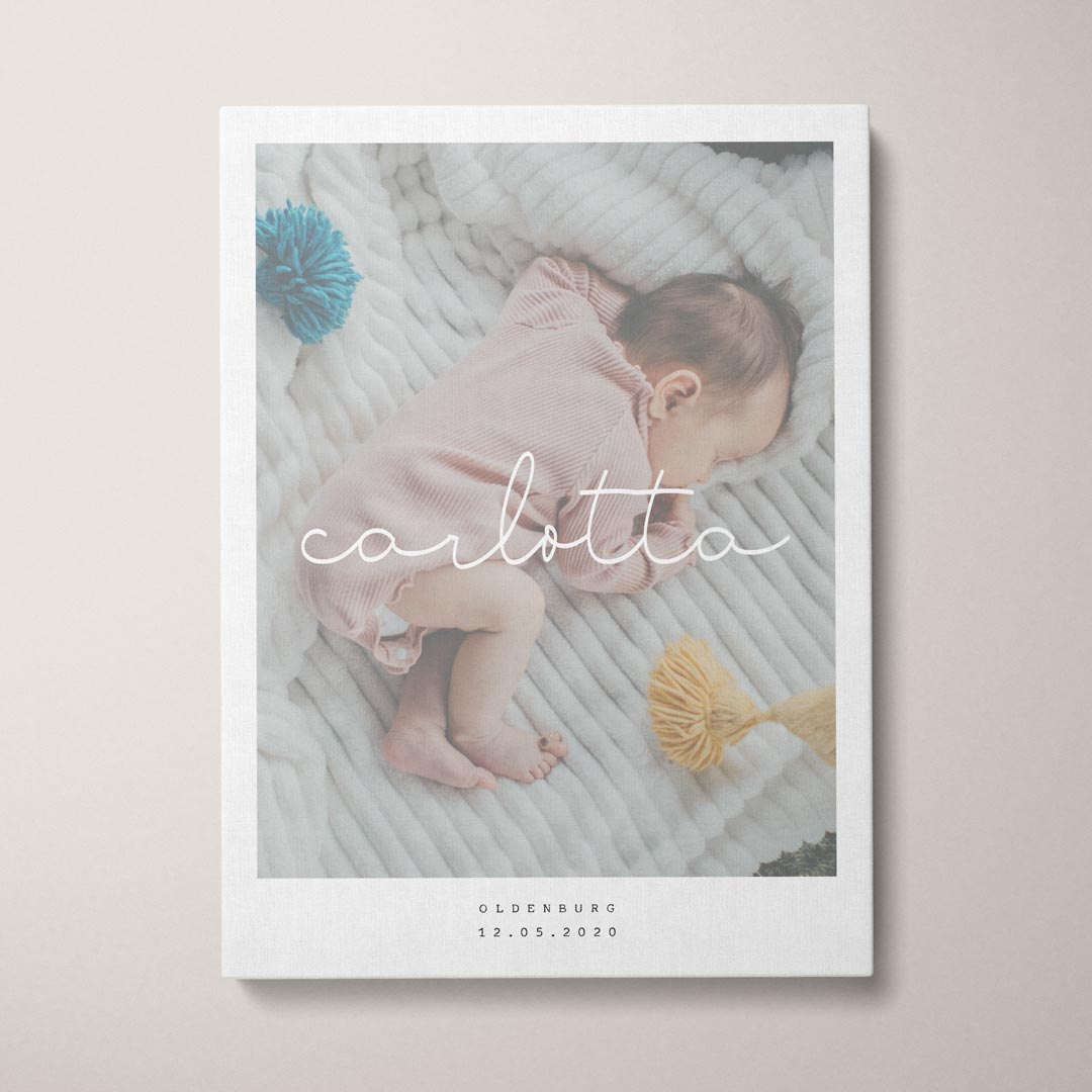 leinwandbild hello world geschenk geburt