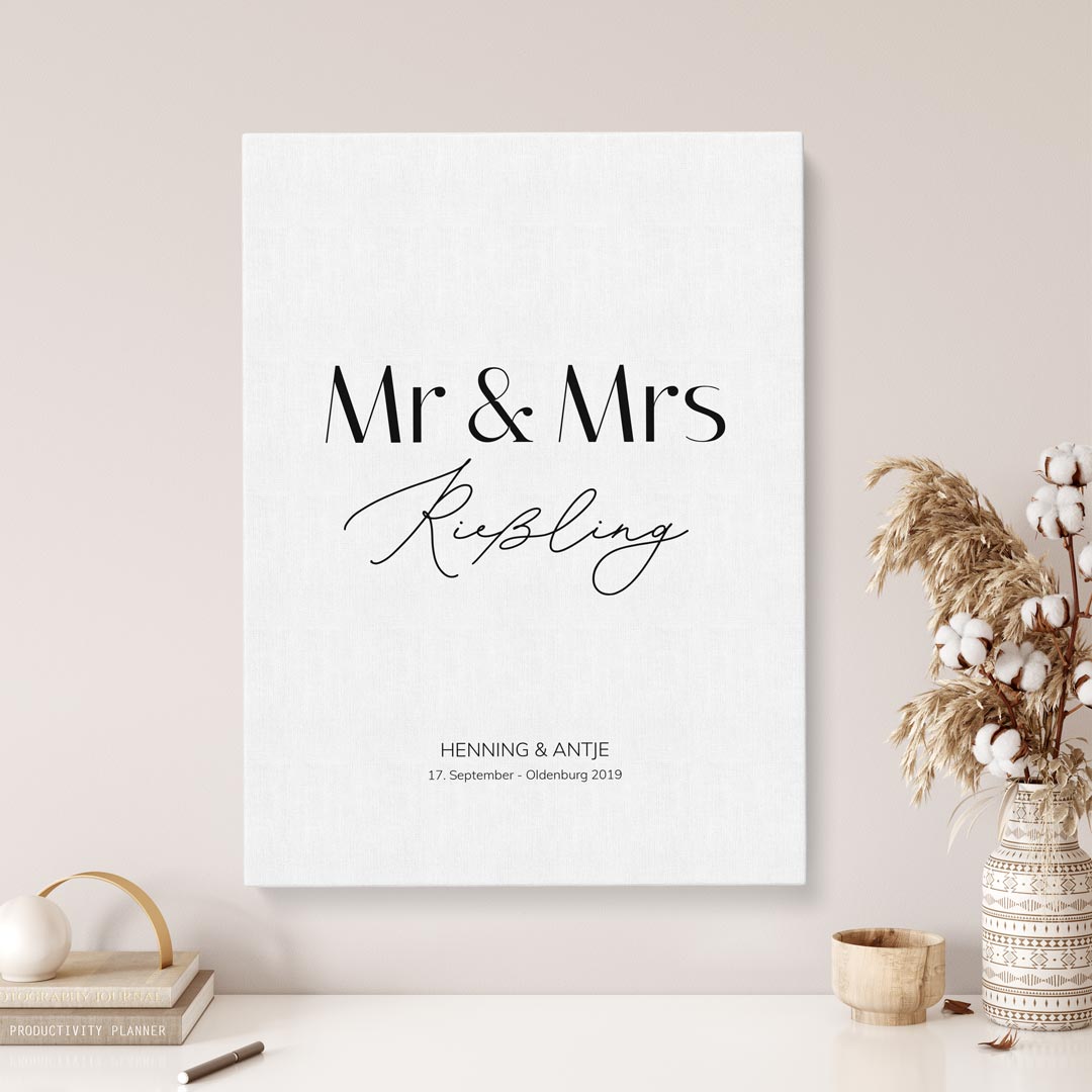leinwandbild hochzeit mr mrs geschenk