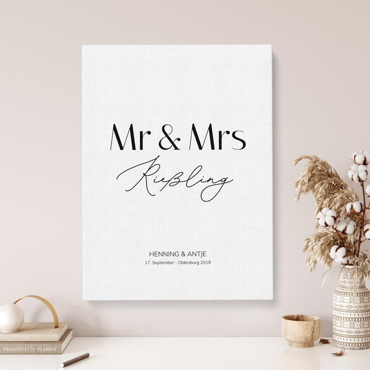 leinwandbild hochzeit mr mrs geschenk