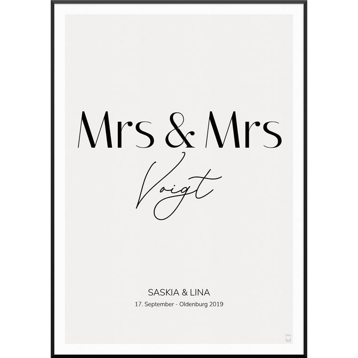 myfamposter mrs mrs hochzeitsposter