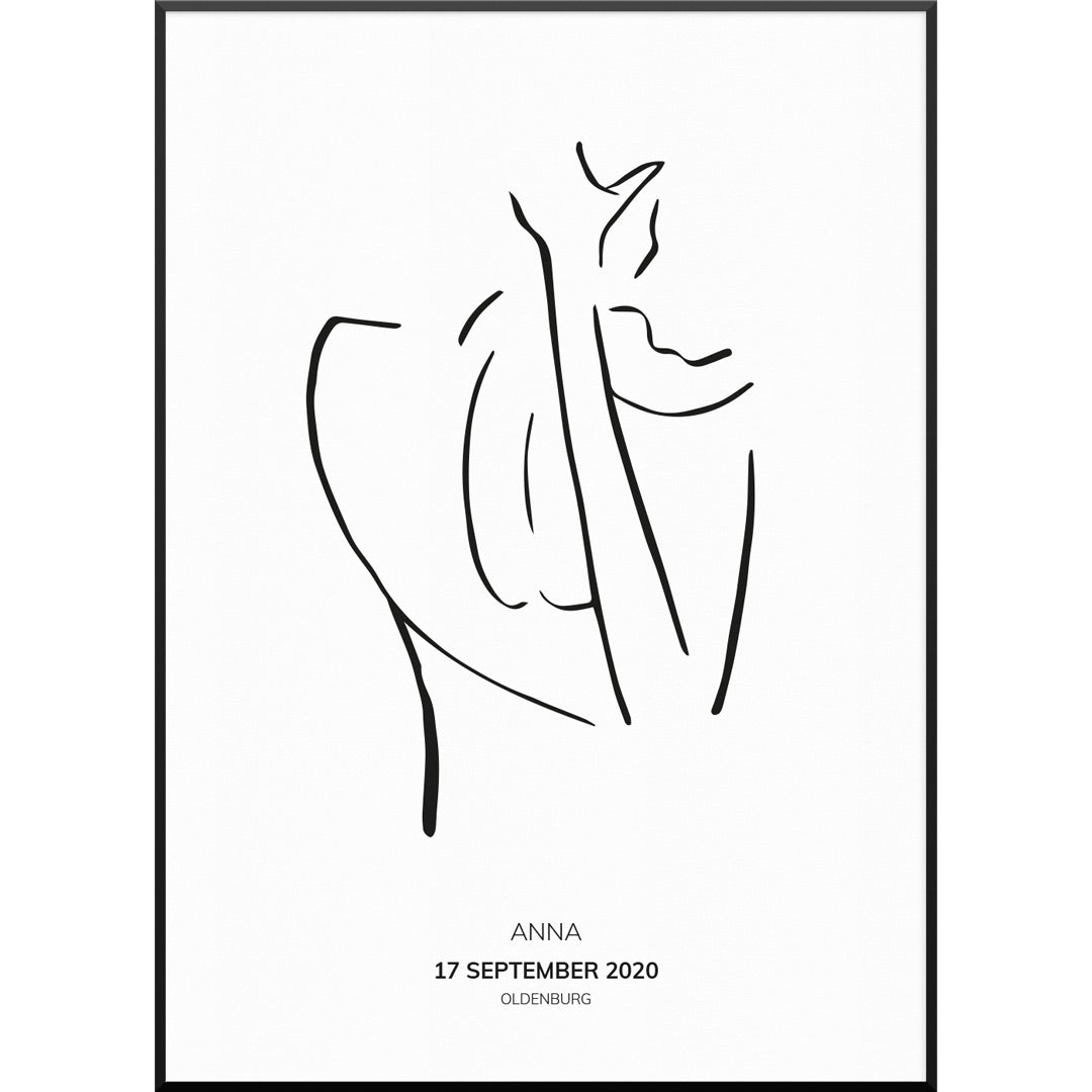 geburtsposter line art personalisierte poster