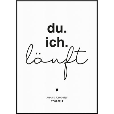 hochzeitsposter du ich läuft personalisierte poster