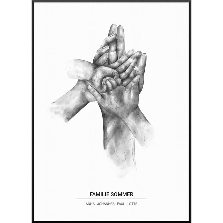 myfamposter watercolor haende familienposter