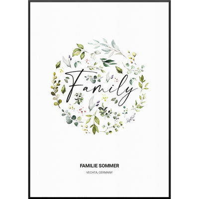 myfamposter familienposter floral family
