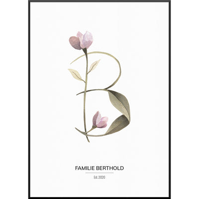 familienposter blumen personalisierte poster