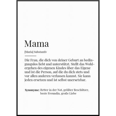 mama definition bild geschenk poster