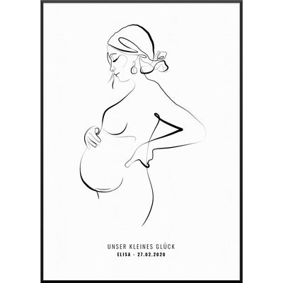 geburtsposter geschenk geburt line art mama