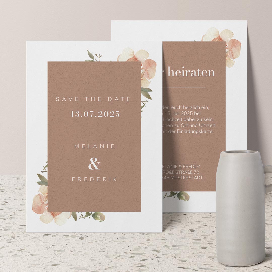 save-the-date karte einladung blush